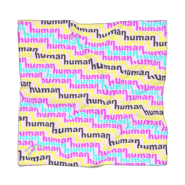 human just like you cmyk on pink Poly Scarf