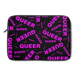"be queer" queer Laptop Sleeve (pink and black all over print)