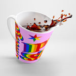 Chicago pride stan Latte mug rainbow print.