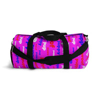 Pup puppy pupper woof custom Duffle Bag red white blue and pink
