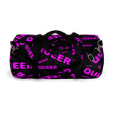 be queer, queer Duffle Bag (pink and black all over print)