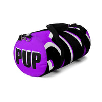 PUP custom Duffle Bag over sized black and white on purple graphic