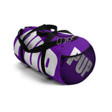 custom white and purple pup Duffle Bag V3