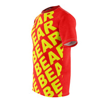 "BE BEAR" All Over Print Tee (red and yellow)