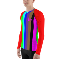 be rainbow candy stripe Men's Rash Guard long sleeve shirt