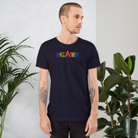 gay pride all gender T-Shirt be gay! rainbow print.