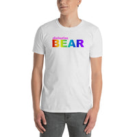 "destination bear" Short-Sleeve Unisex T-Shirt (rainbow graphic) promo line