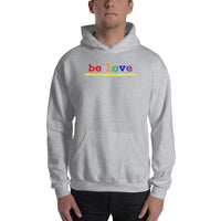 "be love" Hooded Sweatshirt (rainbow graphic)