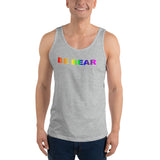 "be bear" Unisex  Tank Top (gradient rainbow graphic)