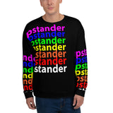 "be upstander" upstander Unisex Sweatshirt (all over black and rainbow graphic)