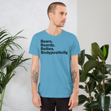 Bears. Beards. Bellies. Bodypositivity. all gender T-Shirt up to 4XL