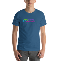 stay curious, be wonderful. all gender T-Shirt