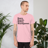 Bears. Beards. Bellies. Boardgames. all gender T-Shirt up to 4XL