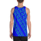 BE BEAR all over print tank top (blue on blue)