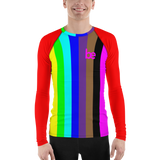 be rainbow candy stripe Men's Rash Guard long sleeve shirt