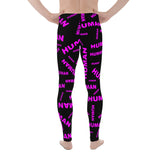 human Men's Leggings (black and pink all over graphic)