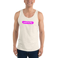 anti bully Unisex Tank Top (pink and white graphic)