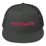 anti bully Trucker Cap (pink embroidery)