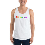 "be bear" Unisex  Tank Top (gradient rainbow graphic)