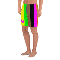 be rainbow candy stripe Men's Athletic Long Shorts