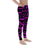 human Men's Leggings (black and pink all over graphic)