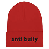 anti bully Cuffed Beanie (black embroidery)