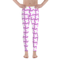 "be queer" Men's Leggings/ yoga pants (pink and black all over graphic)