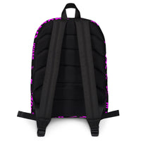 "be queer" queer Backpack (pink and black all over print)