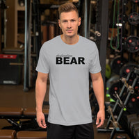 "destination bear" Short-Sleeve Unisex T-Shirt (black and grey graphic)