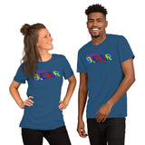 "destination bear" Short-Sleeve Unisex T-Shirt (rainbow graphic)
