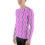 "be femme" Men's Rash Guard (pink and black all over graphic)
