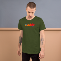 pride daddy T-Shirt be daddy! rainbow print.