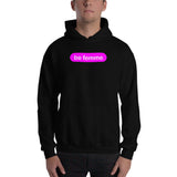 "be femme" Hooded Sweatshirt (pink and white graphic)