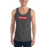 "anti bully" Unisex  Tank Top (red and white graphic)