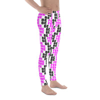 "be femme" Men's Leggings / yoga pants (pink and black all over graphic)