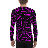 human Men's Rash Guard (pink and black all over graphic)