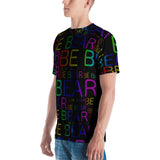 "be bear" Men's T-shirt ( all over print rainbow and black)