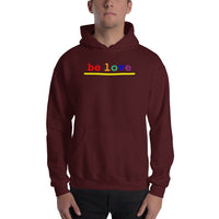 "be love" Hooded Sweatshirt (rainbow graphic)