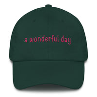 a wonderful day Dad hat (pink embroidery print)