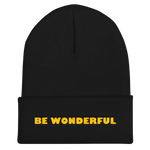 BE WONDERFUL gold embroidery beanie hat
