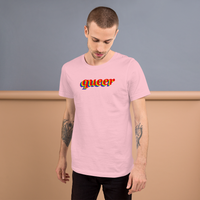 queer pride all gender T-Shirt be queer! rainbow print.