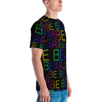 "be bear" Men's T-shirt ( all over print rainbow and black)