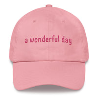 a wonderful day Dad hat (pink embroidery print)