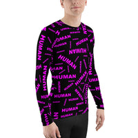 human Men's Rash Guard (pink and black all over graphic)